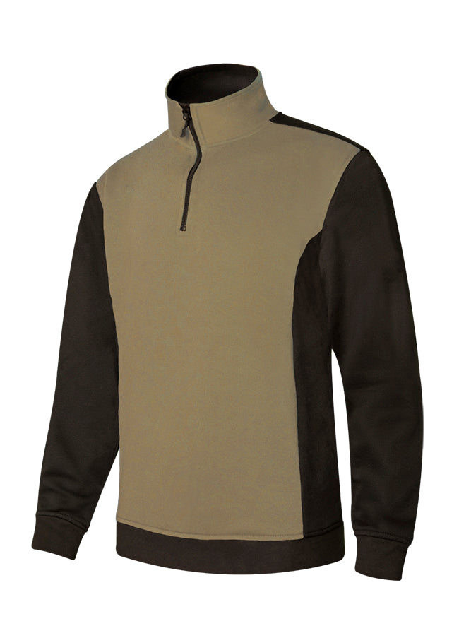 TWO-TONE HALF-ZIP SWEATSHIRT