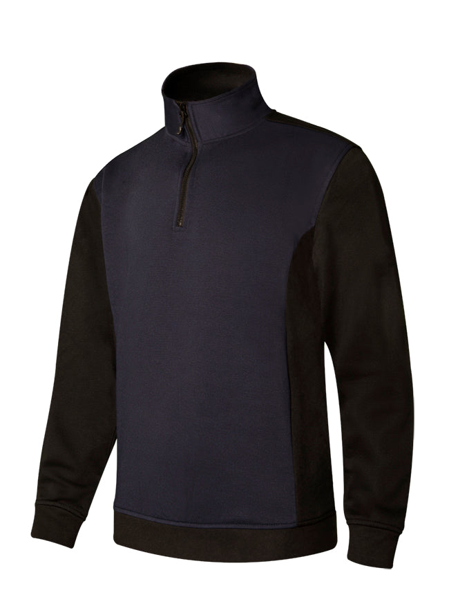 TWO-TONE HALF-ZIP SWEATSHIRT