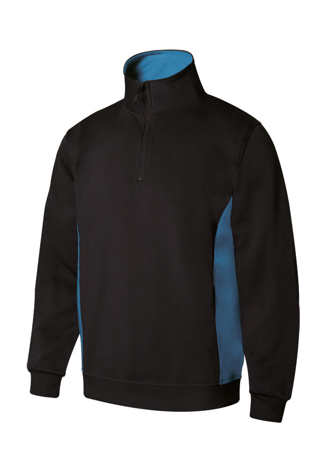 TWEEKLEURIG SWEATSHIRT MET HALVE RITS