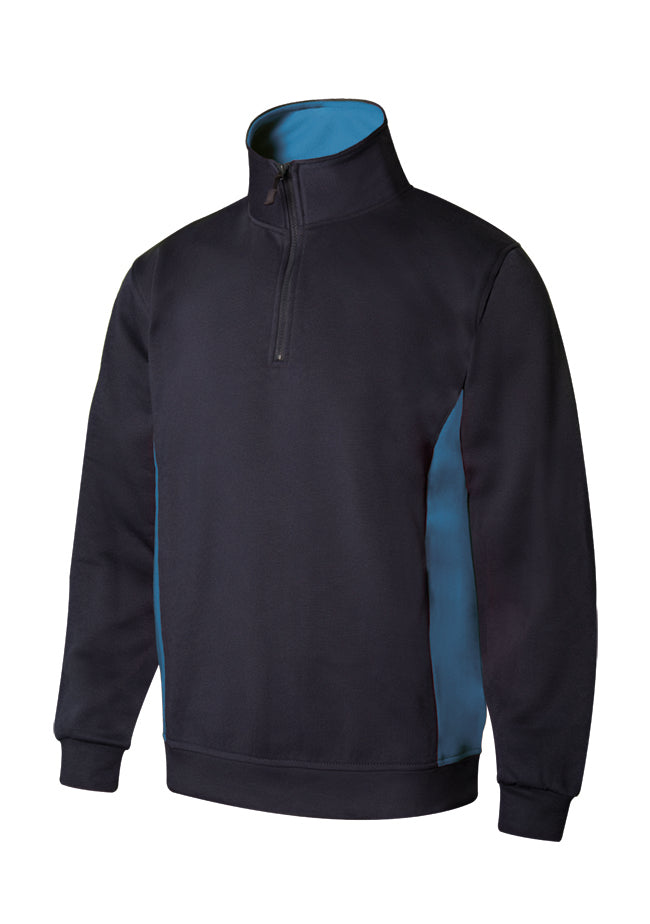 TWO-TONE HALF-ZIP SWEATSHIRT
