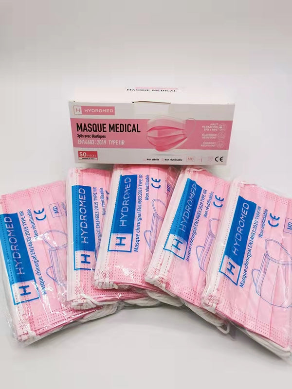 Type IIR Surgical Mask - Pink - Hydromed - Box Of 50 Masks