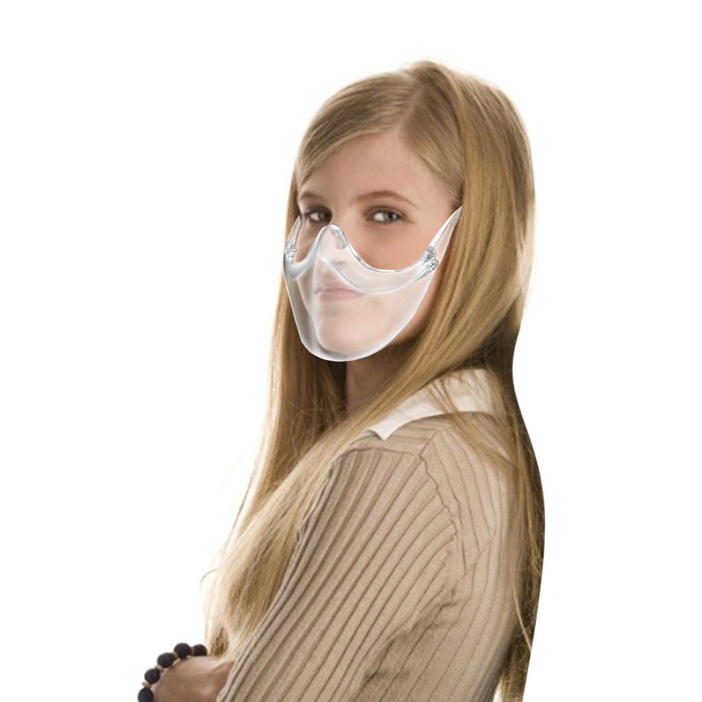 Masque facial Visière HD Transparent Anti-buée, réutilisable, bouclier buccal en plastique