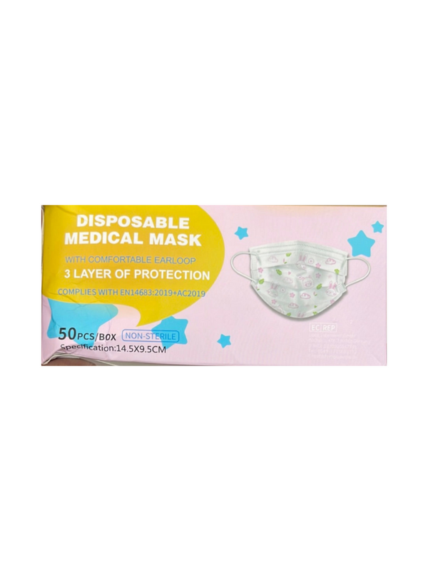 Masque médical type I non stérile pour Enfant - imprimé - Boite de 50 masques