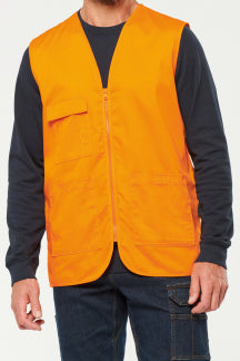 Unisex multi-pocket polycotton vest