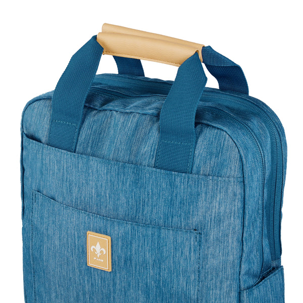 Lys Paris - Sac à Dos Robuste Homme/Femme Multi-poches Rangement Ordinateur + Document avec ceinture de Valise pratique pour Travail Voyages.