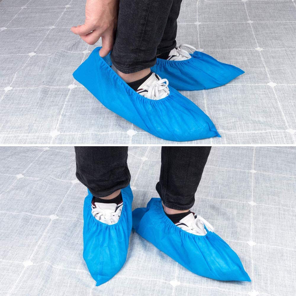 Premium Waterproof Disposable Shoe Covers for Shoes - One Size - Pack of 100