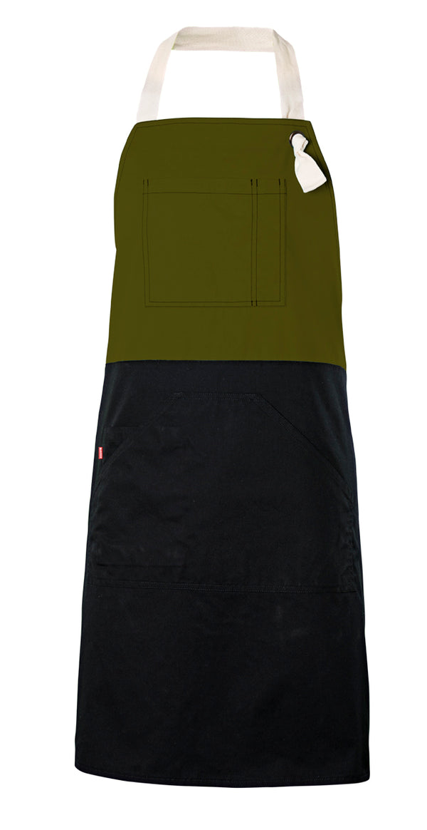 TWO-TONE APRON WITH BIB