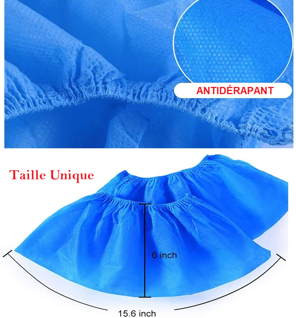 Premium Waterproof Disposable Shoe Covers for Shoes - One Size - Pack of 100