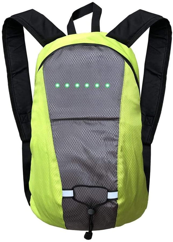 Sac À Dos Réfléchissant Léger 15L USB Rechargeable Indicateur de Direction du Signal Lumineux sans Fil à LED