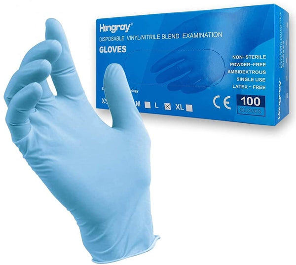 Nitrile &amp; Vinyl Gloves - Hongray - Size L - Box Of 100 Gloves