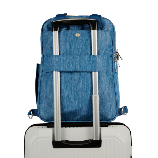 Lys Paris - Robust Backpack Men/Women Multi-pockets Storage Computer + Document with practical suitcase belt for Work Travel.