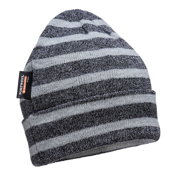 Knitted beanie with insulating stripes, Insulatex lining