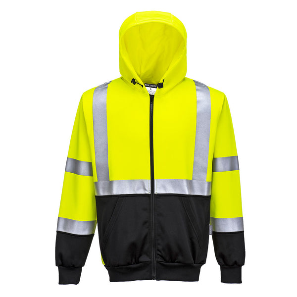 Sweat Hi-Vis bicolore zippé à capuche