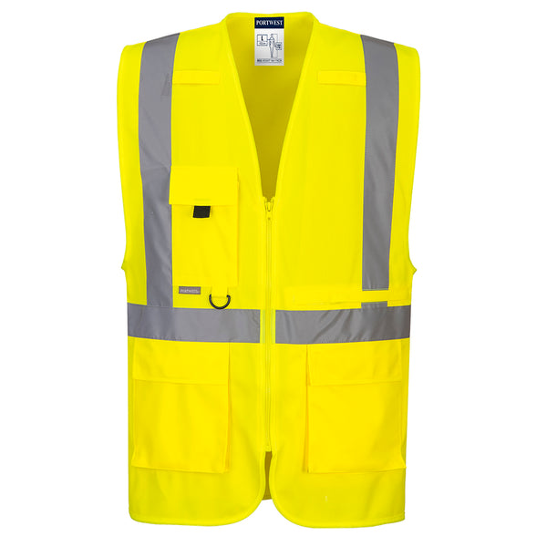 High visibility executive vest with tablet pocket