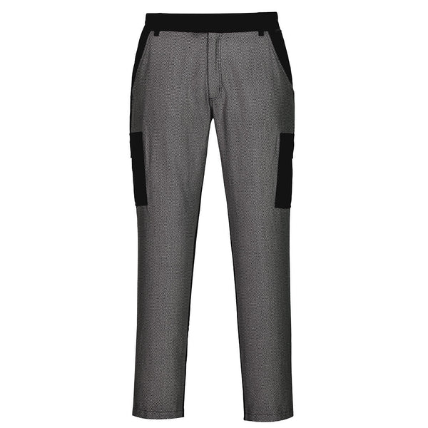 Combat pants with cut resistant front