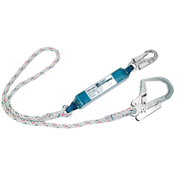 Single lanyard with energy absorber