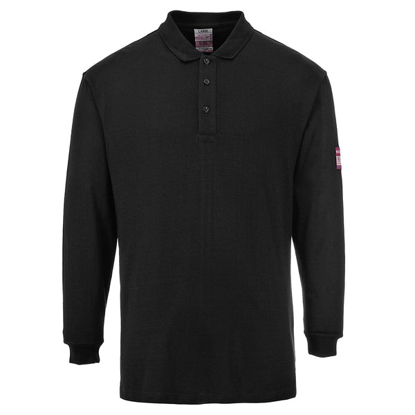 Vlamvertragend antistatisch poloshirt met lange mouwen