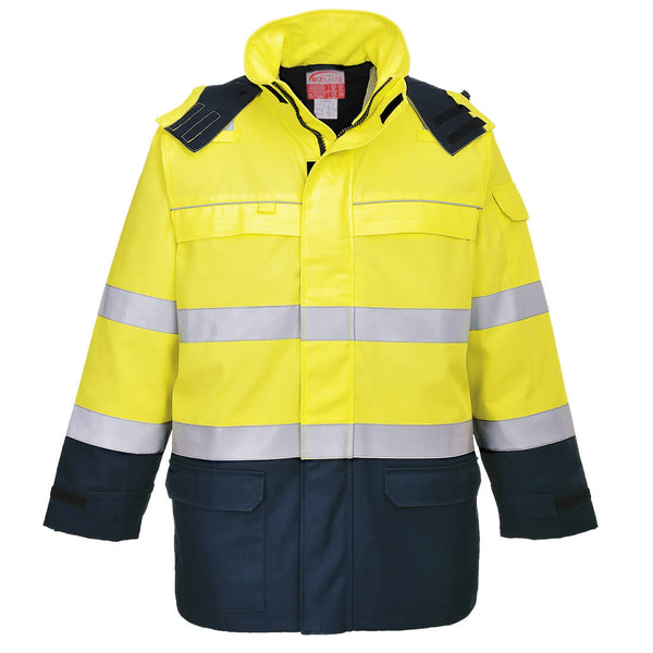 Electric arc and high visibility parka