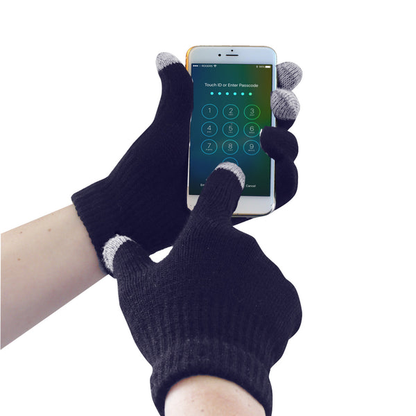 Knitted glove for touchscreen