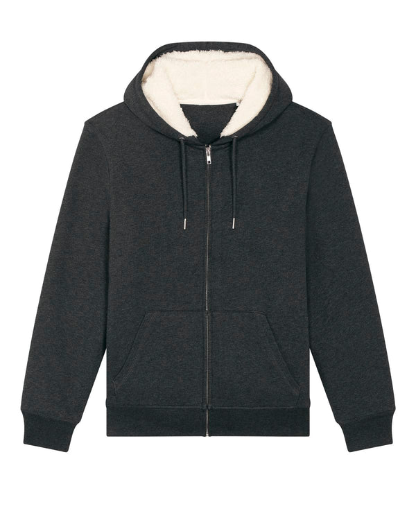 Unisex Sherpa-Lined Full-Zip Hoodie - Hygger Sherpa