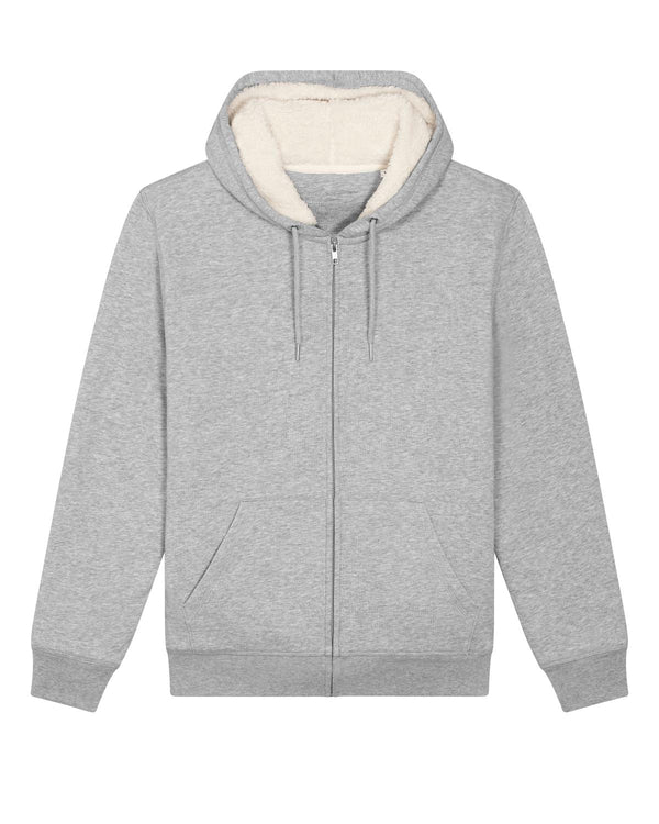 Unisex Sherpa-Lined Full-Zip Hoodie - Hygger Sherpa