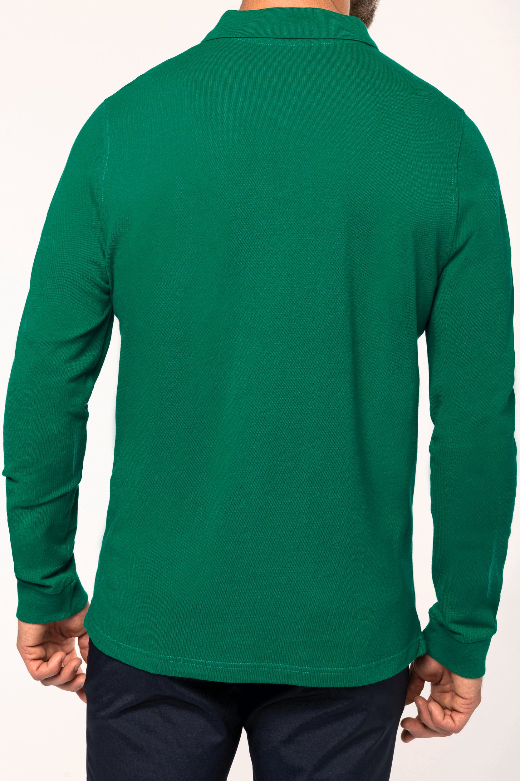 Heren poloshirt met lange mouwen