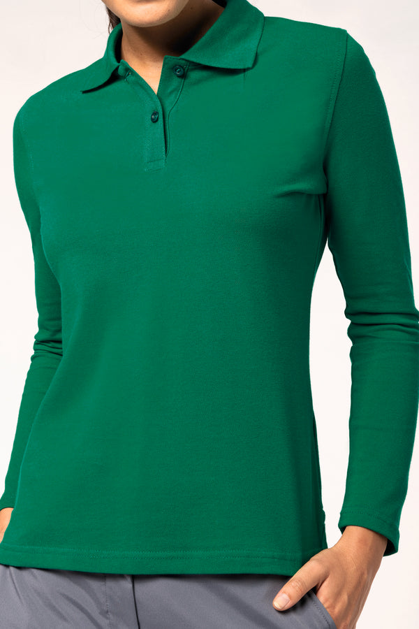 Women's long-sleeved polo shirt