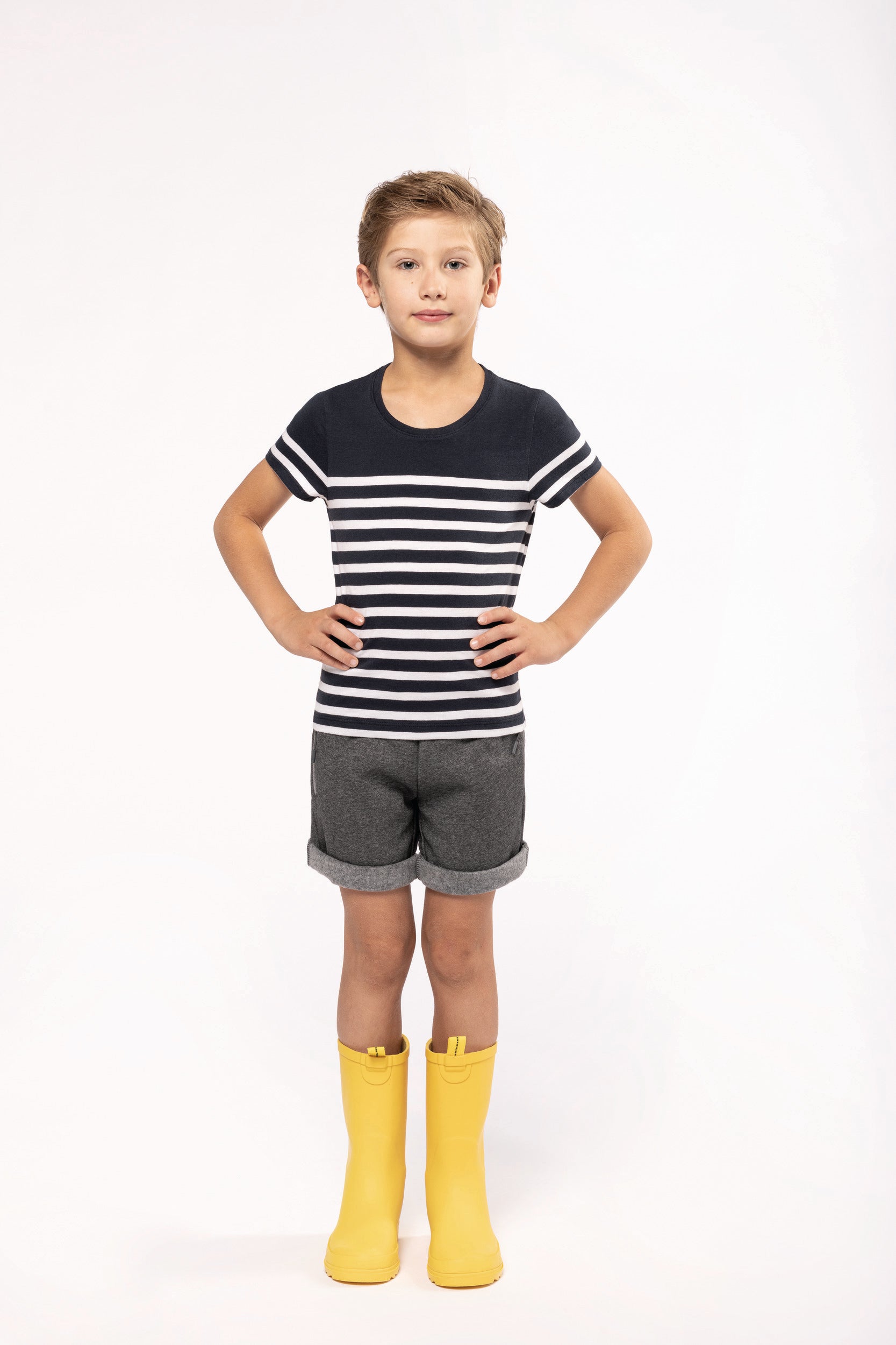 Biologisch zeemans-T-shirt met ronde hals voor kinderen