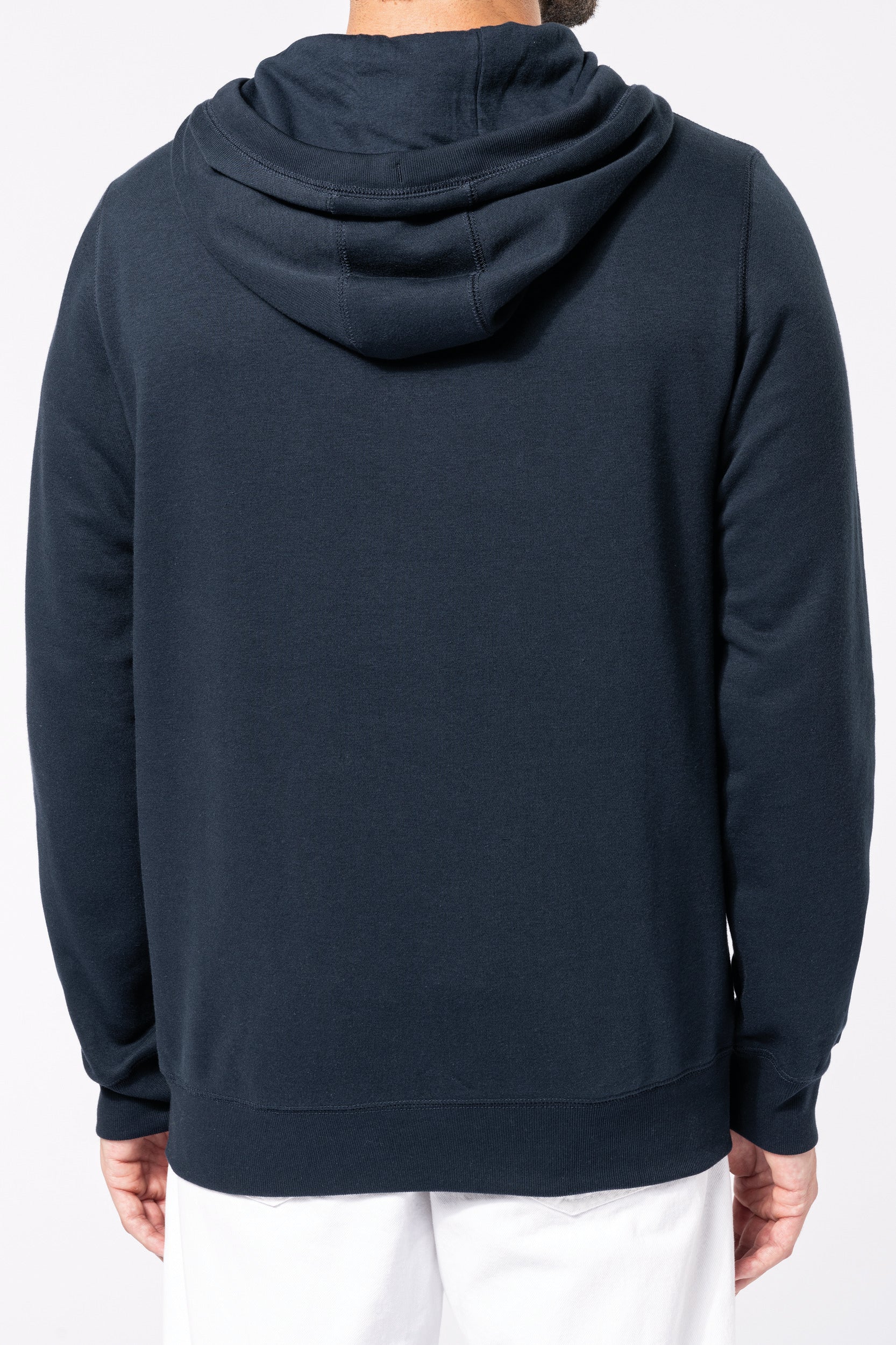 Uniseks ecologisch verantwoord sweatshirt van french terry badstof met capuchon