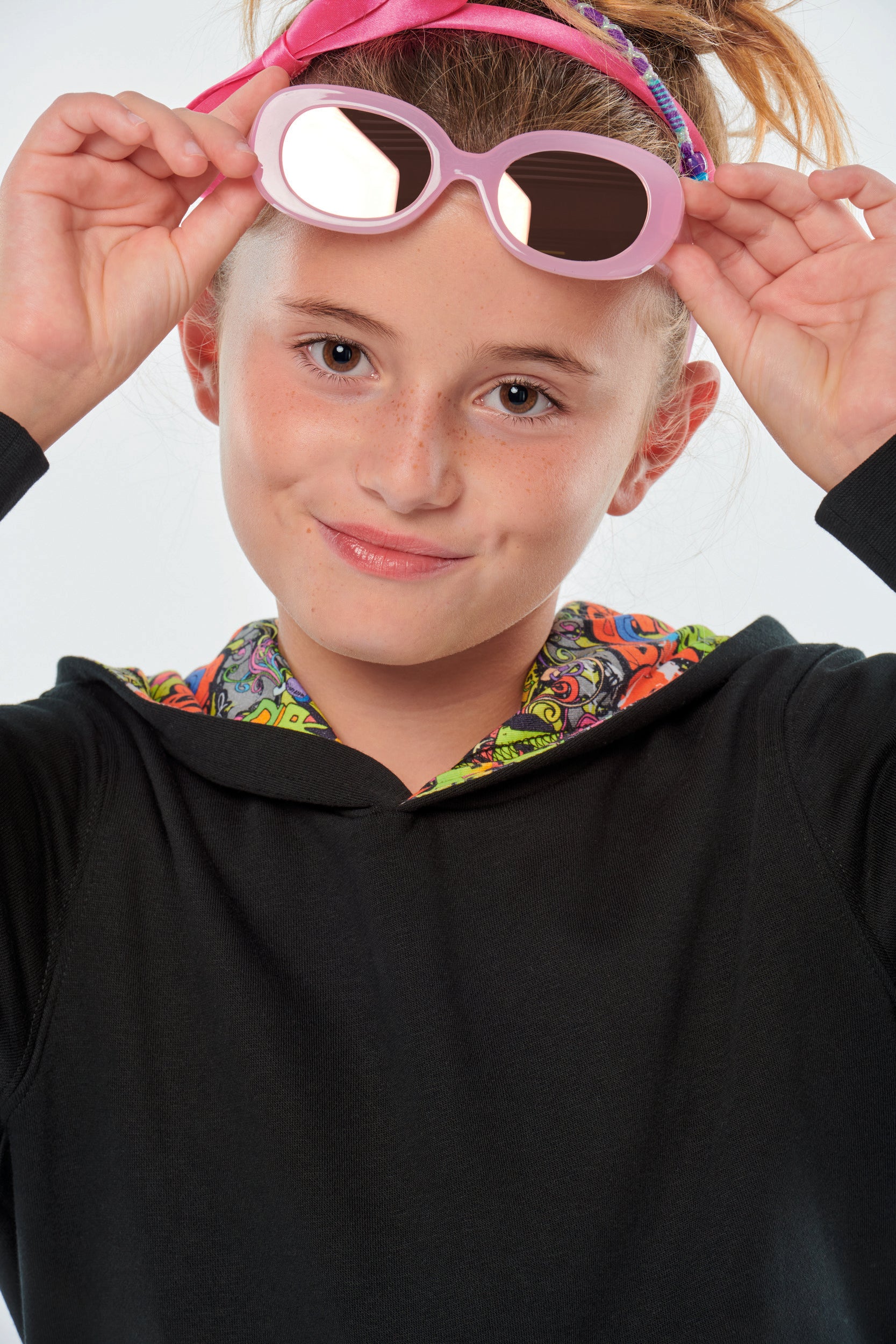 Uniseks sweatshirt met contrasterende capuchon voor kinderen