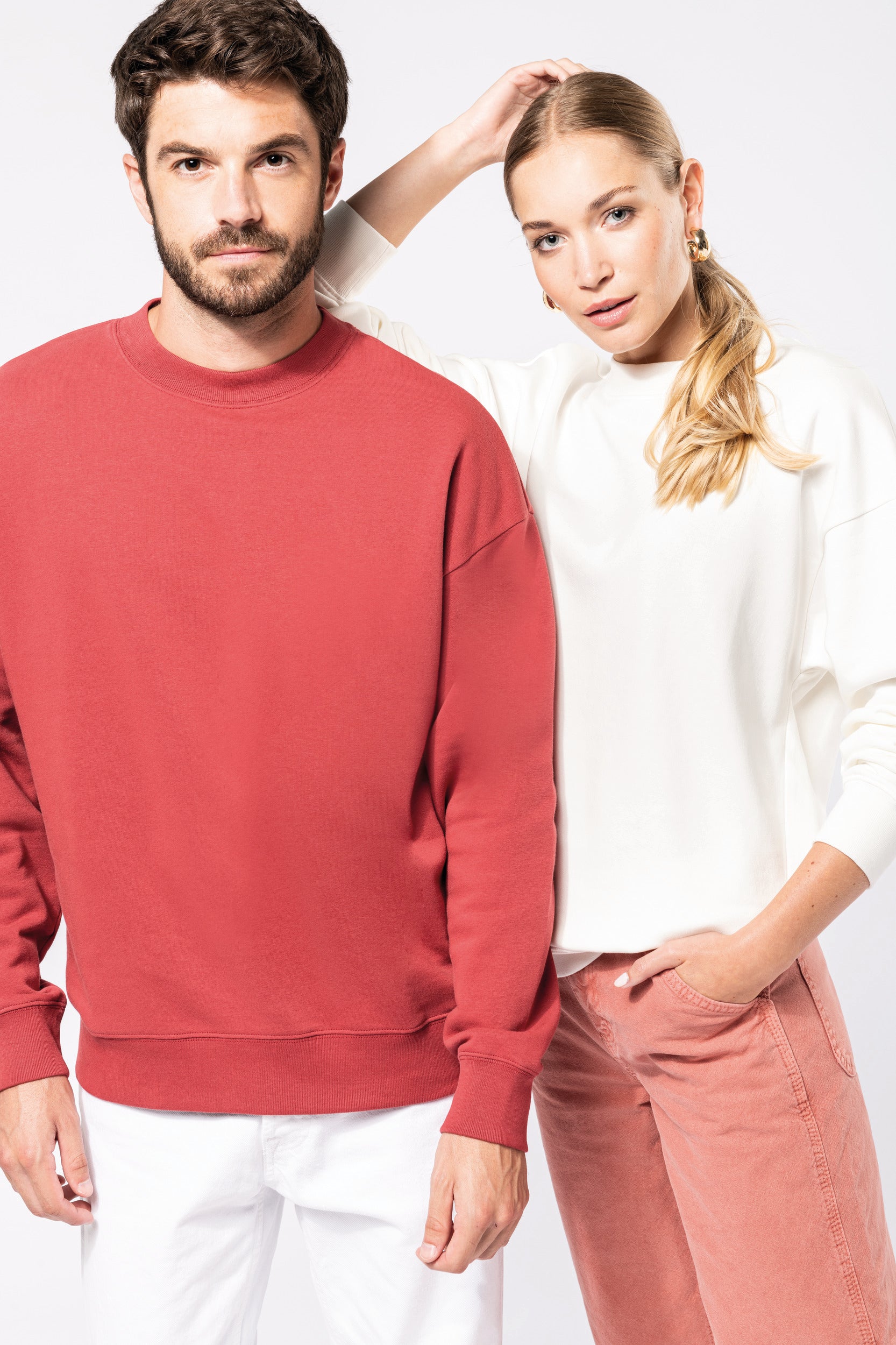Uniseks milieuvriendelijk oversized sweatshirt met ronde hals