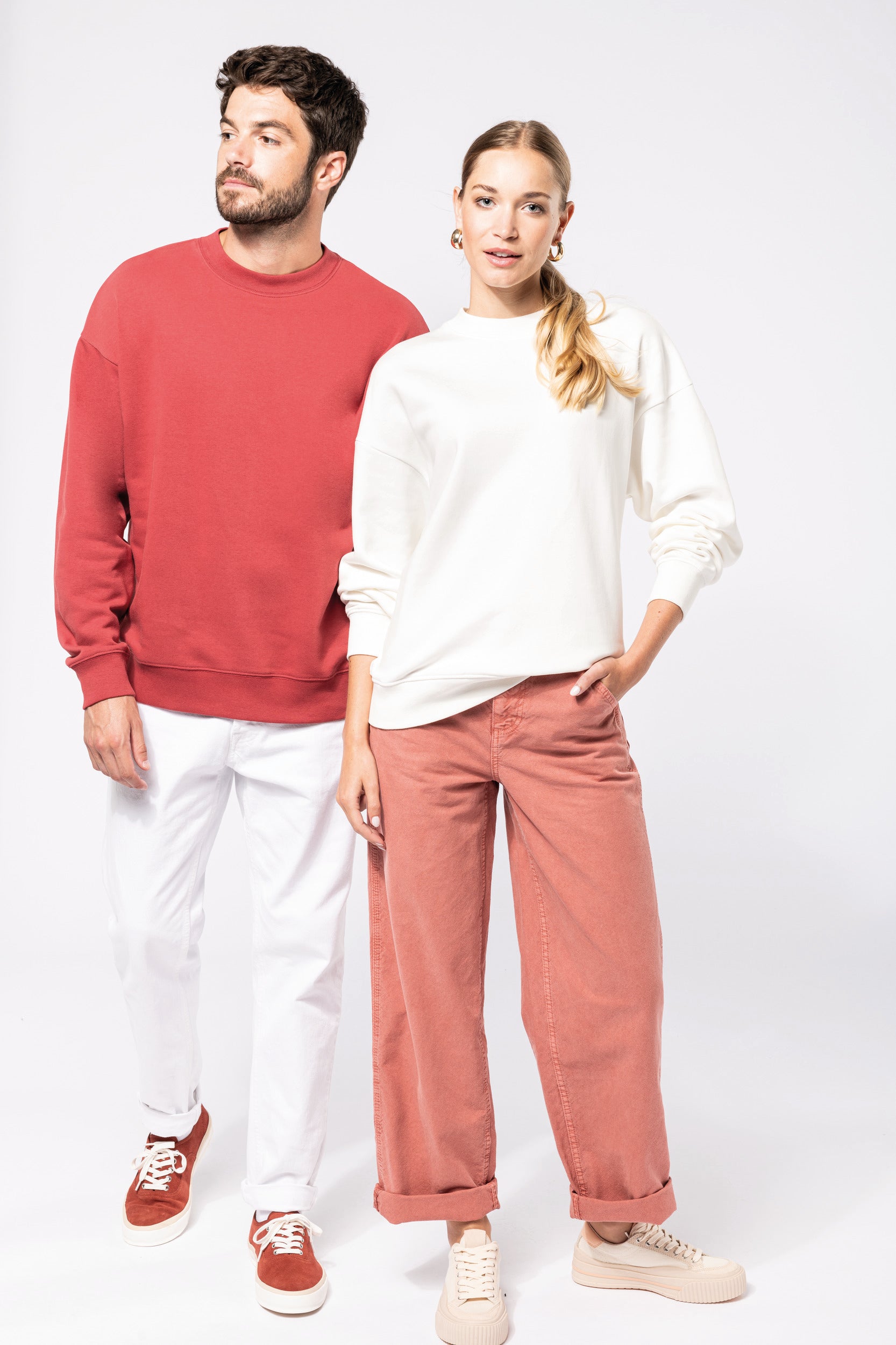 Uniseks milieuvriendelijk oversized sweatshirt met ronde hals
