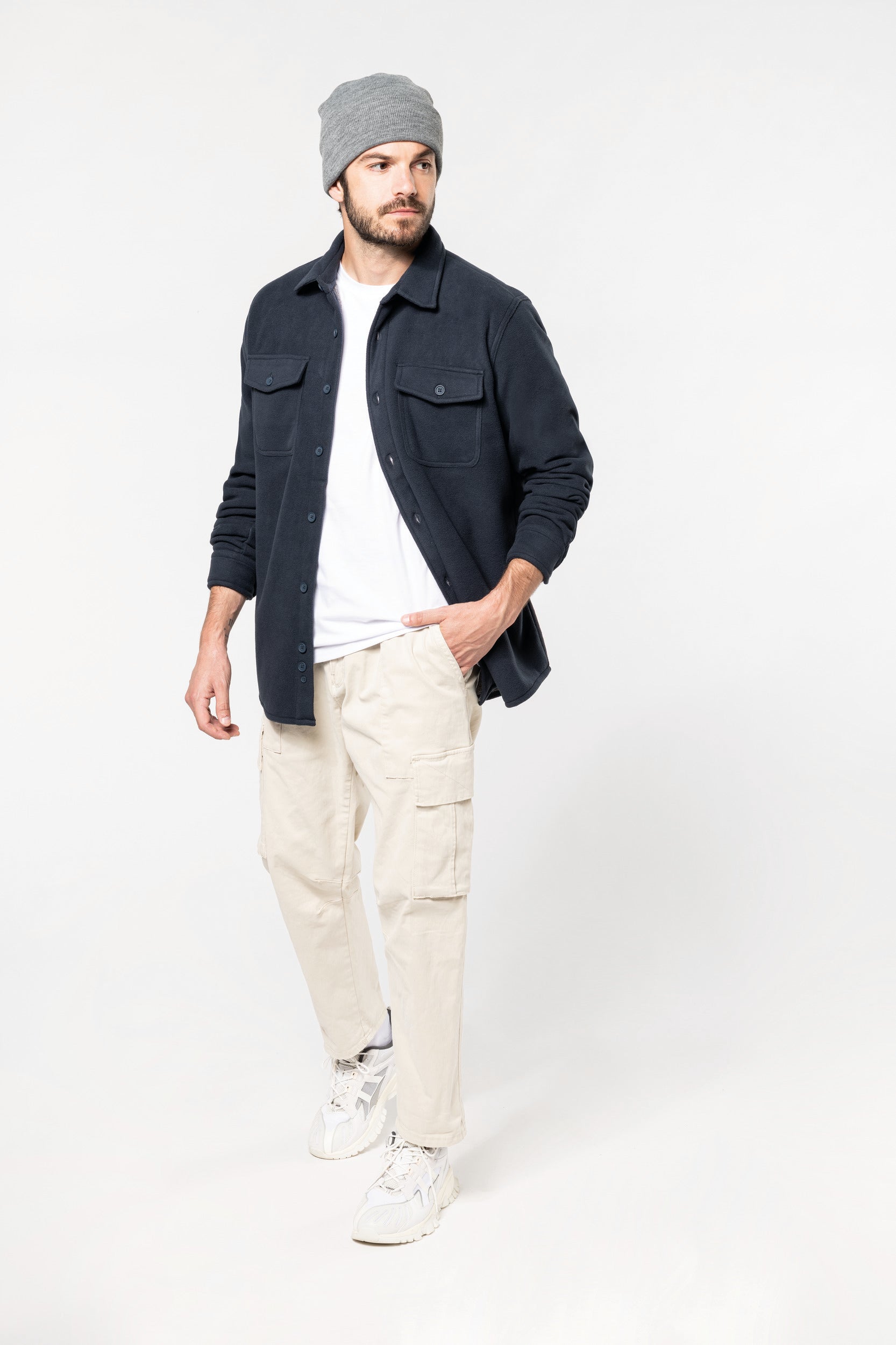 Surchemise polaire doublée sherpa polaire homme