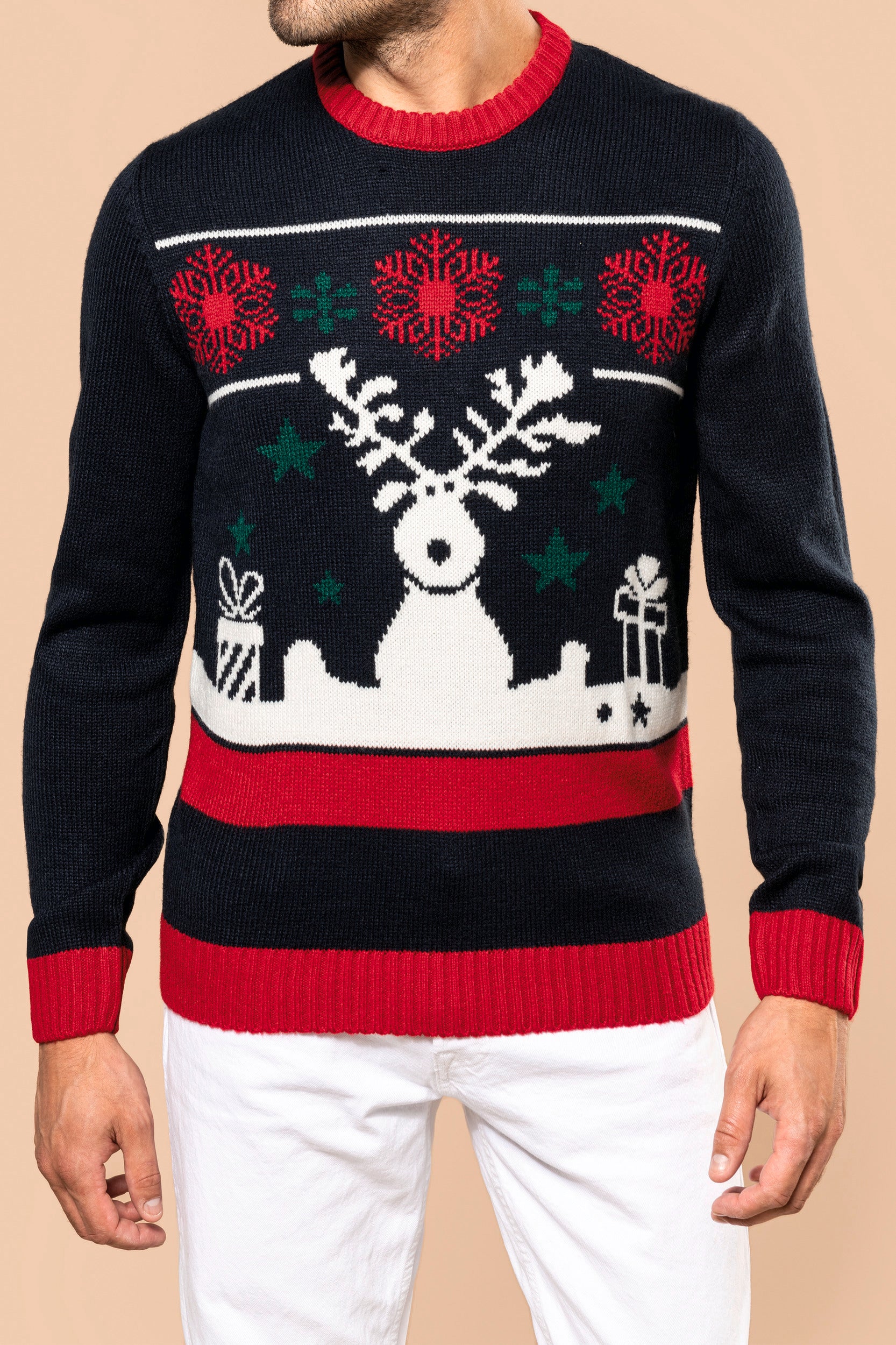 Pullover col rond de Noël unisexe