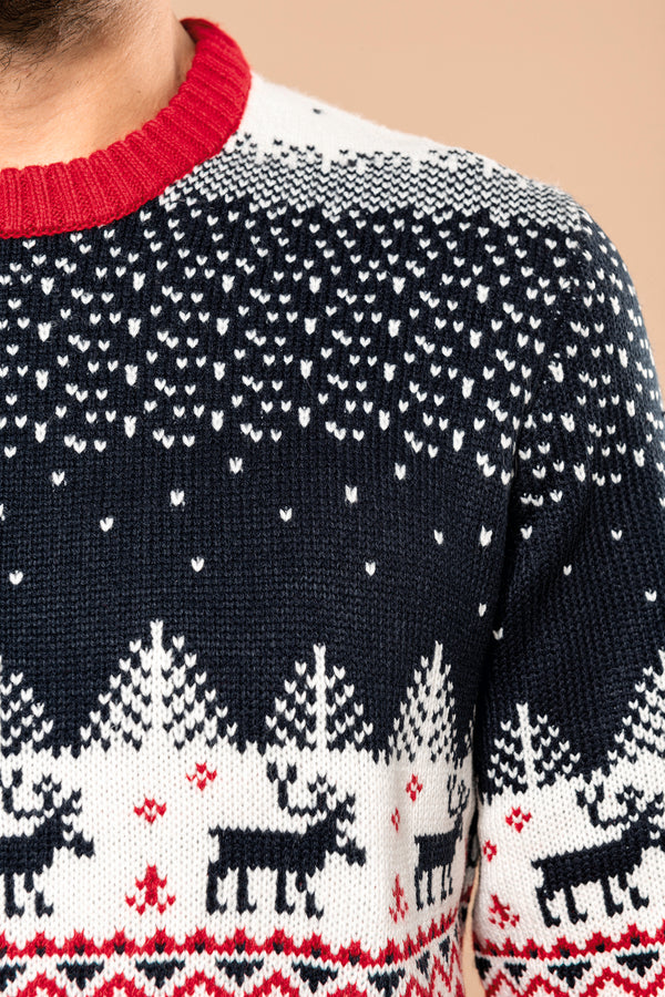 Pullover col rond de Noël unisexe