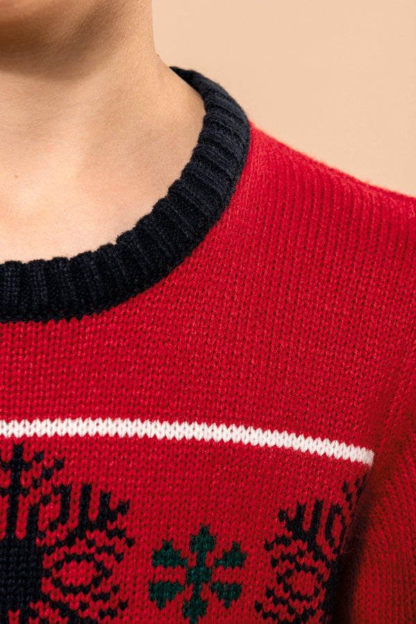 Pullover col rond de Noël enfant