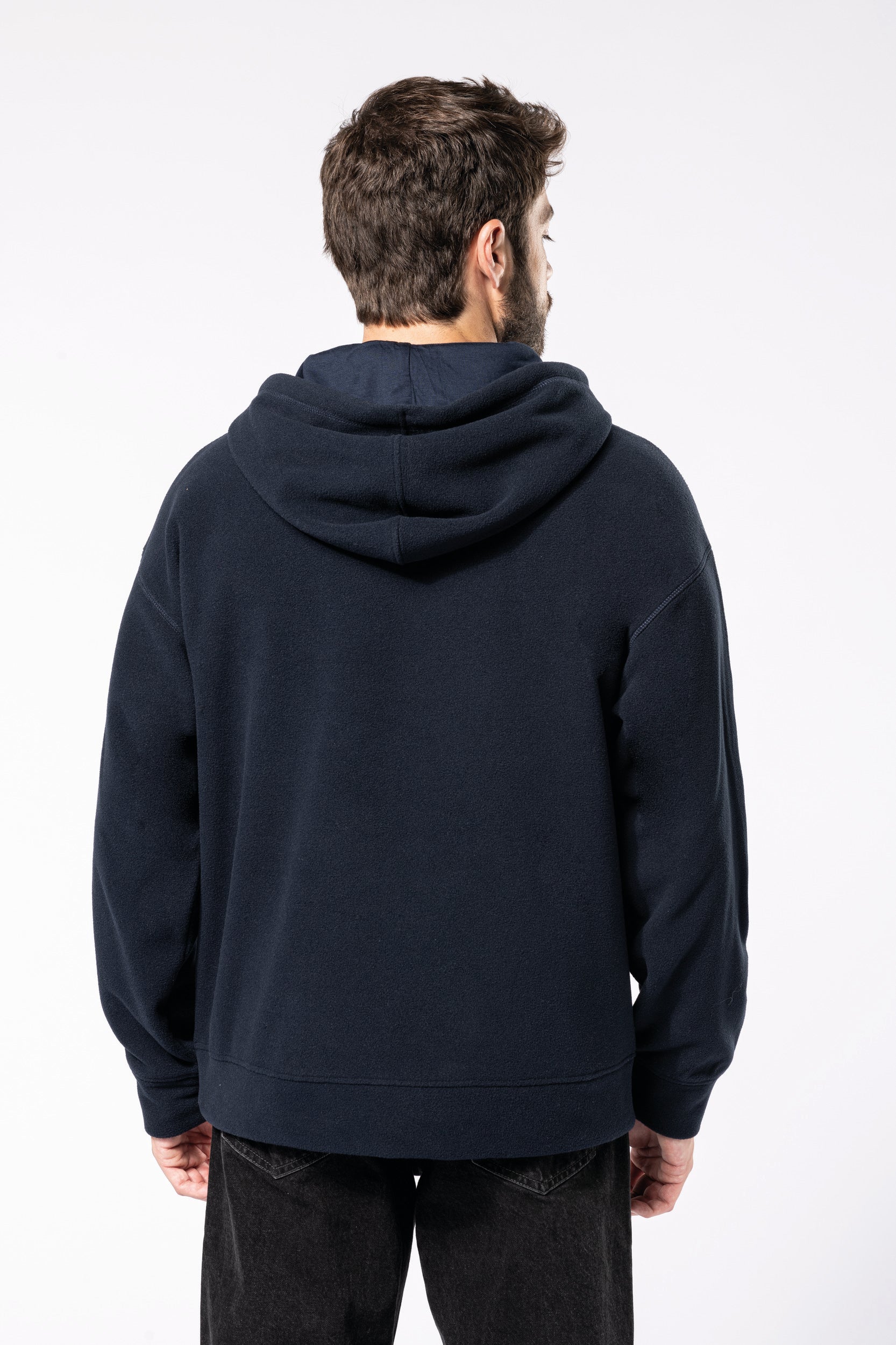 Uniseks gerecycled microfleece oversized sweatshirt met capuchon