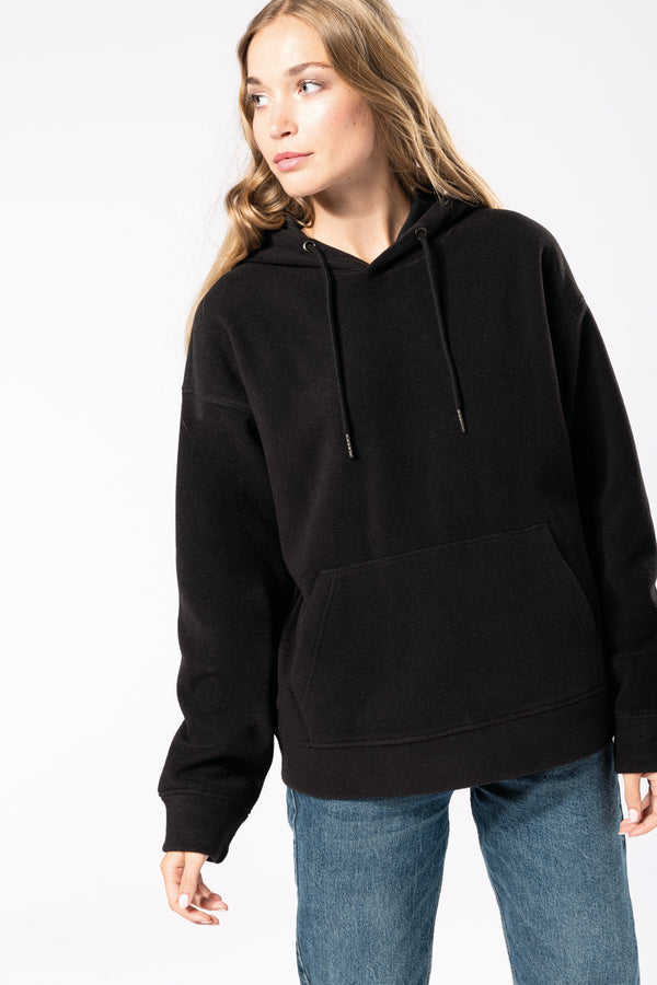 Sweat-shirt à capuche oversize en micropolaire recyclée unisexe