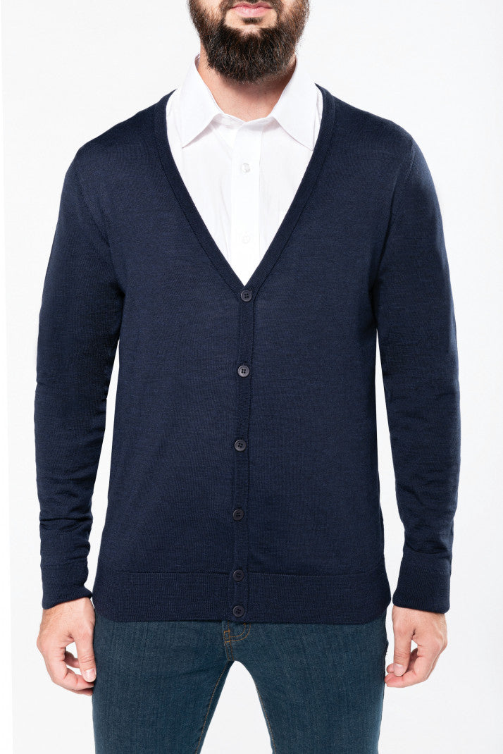 Heren merinosvest met knopen