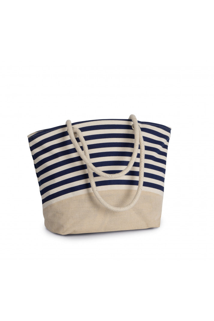 Sailor-style jute shopping bag