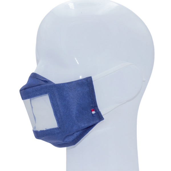 MS Life - Masque Tissu "fenêtre Transparent" Lavable Réutilisable - TAILLE UNIQUE - UNS1 - 50 Lavages  - Fabriqué en FRANCE