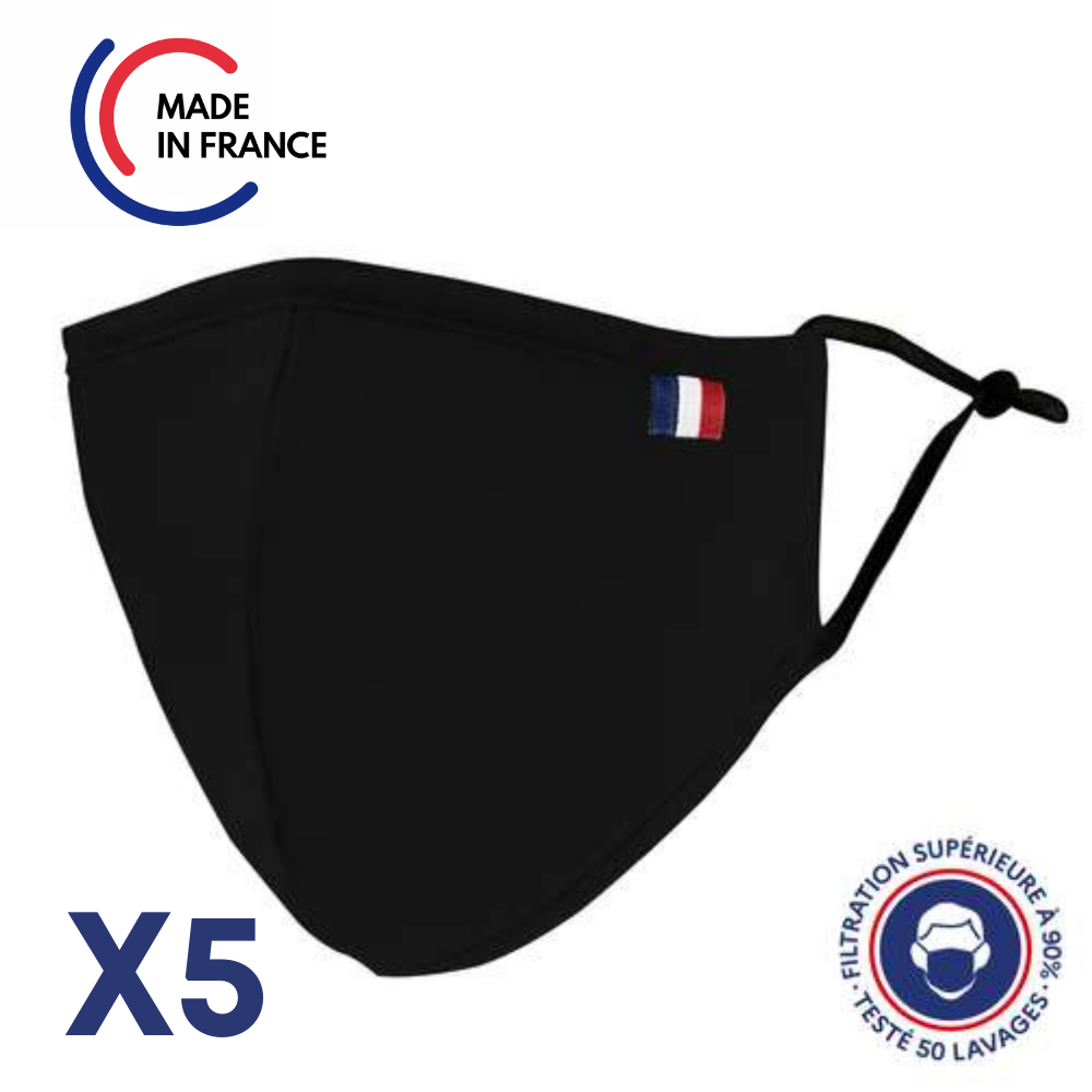 Uns1 Mask 50 Washes Ninja Shape - Cotton - Adult Size - General Public Mask With Filtration Guaranteed Over 99%