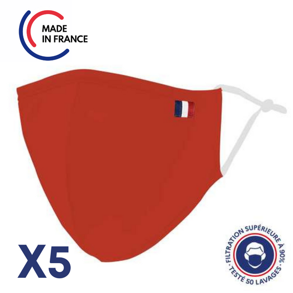 Masque Uns1 50 Lavages Forme Ninja - Coton - Taille Adulte - Masque Grand Public À Filtration Garantie Supérieure À 99%