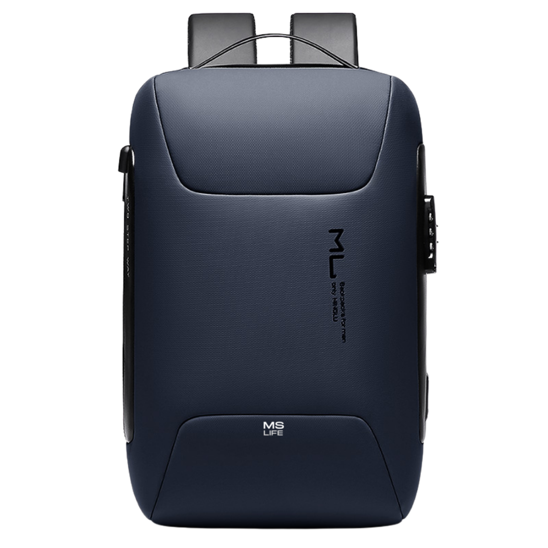 MS Life - Sac à Dos Ordinateur Portable 15,6 Pouces Antivol Étanche avec Port de Charge USB et Port de Casque pour Voyage Affaires École
