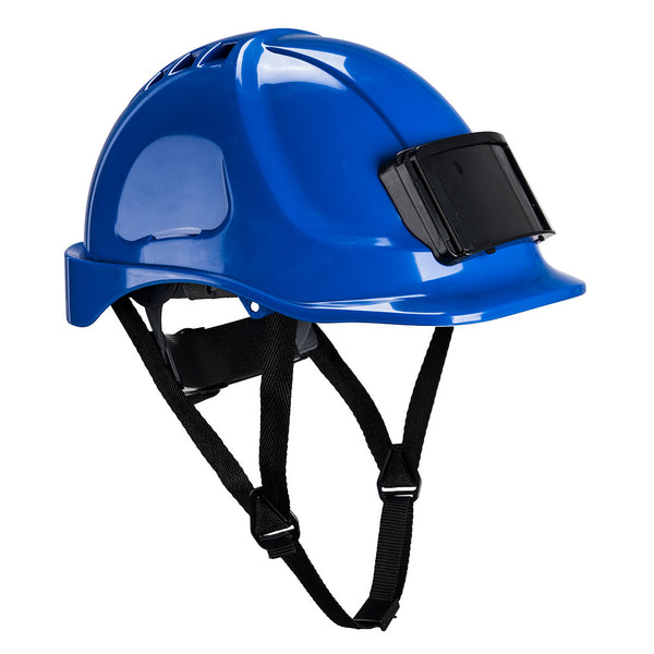 Endurance helmet with badge holder