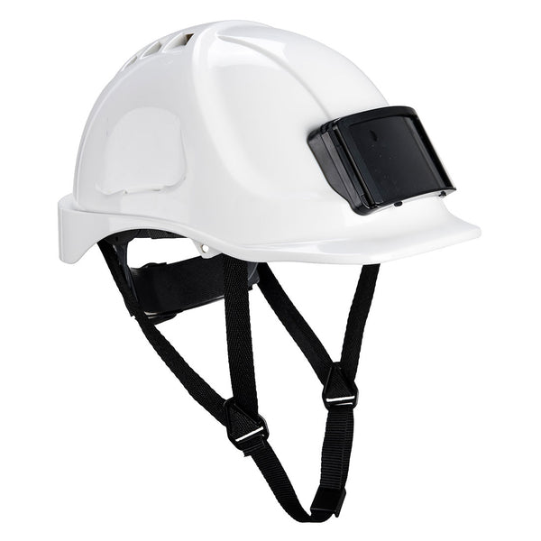 Endurance helmet with badge holder