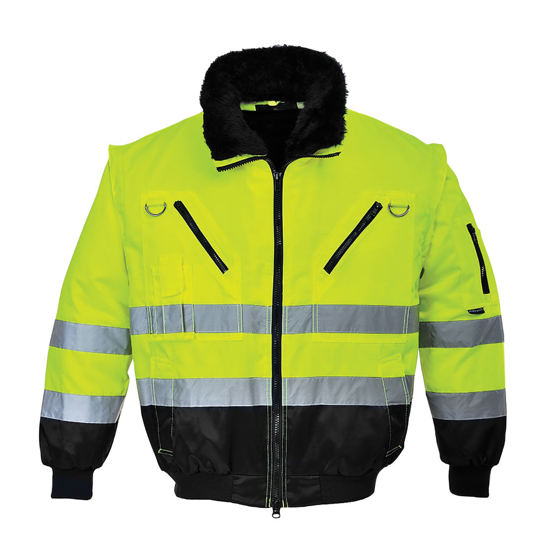 3-in-1 pilotenjack met hoge zichtbaarheid