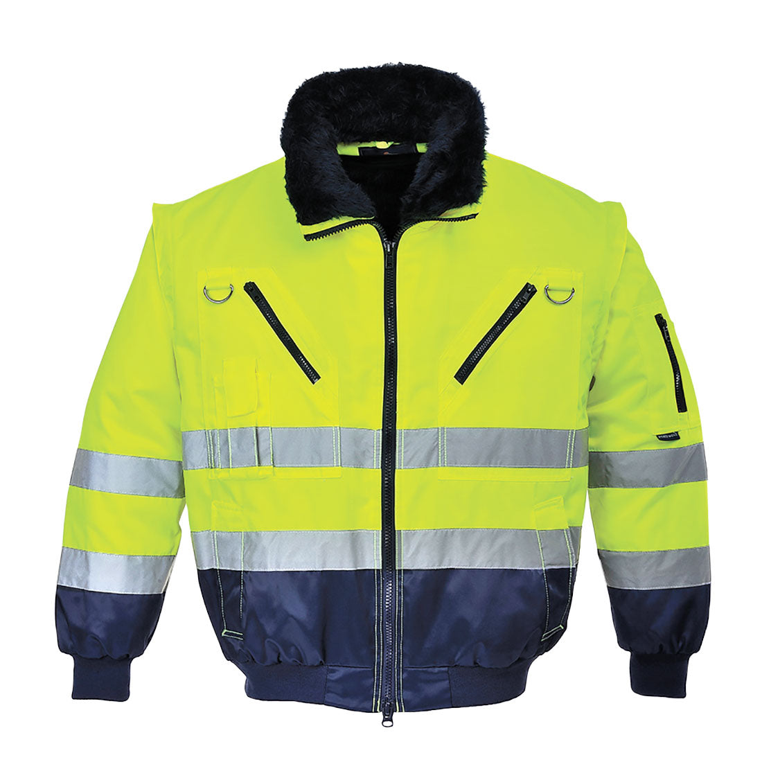 3-in-1 pilotenjack met hoge zichtbaarheid