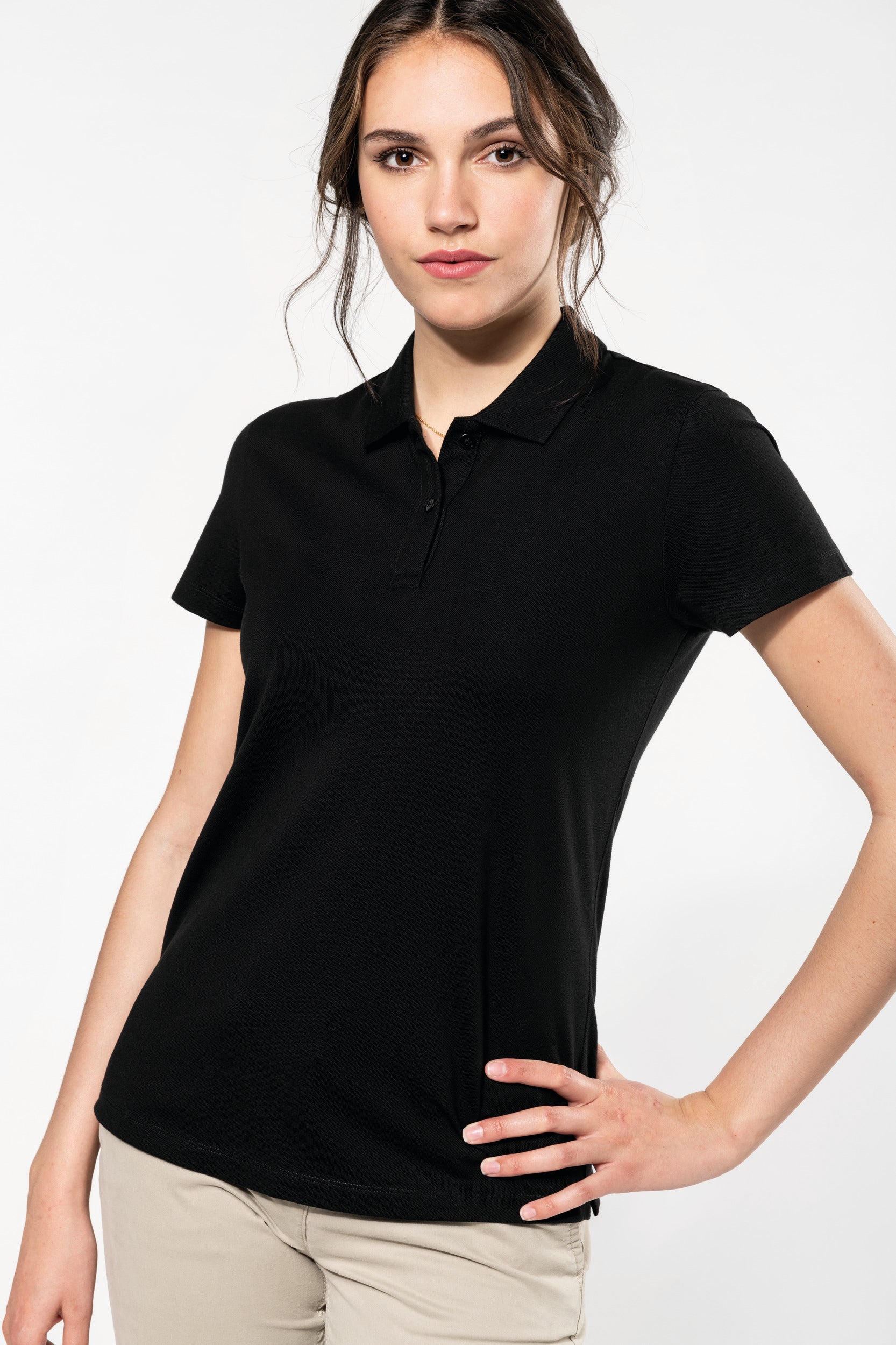 Polo Supima® manches courtes femme