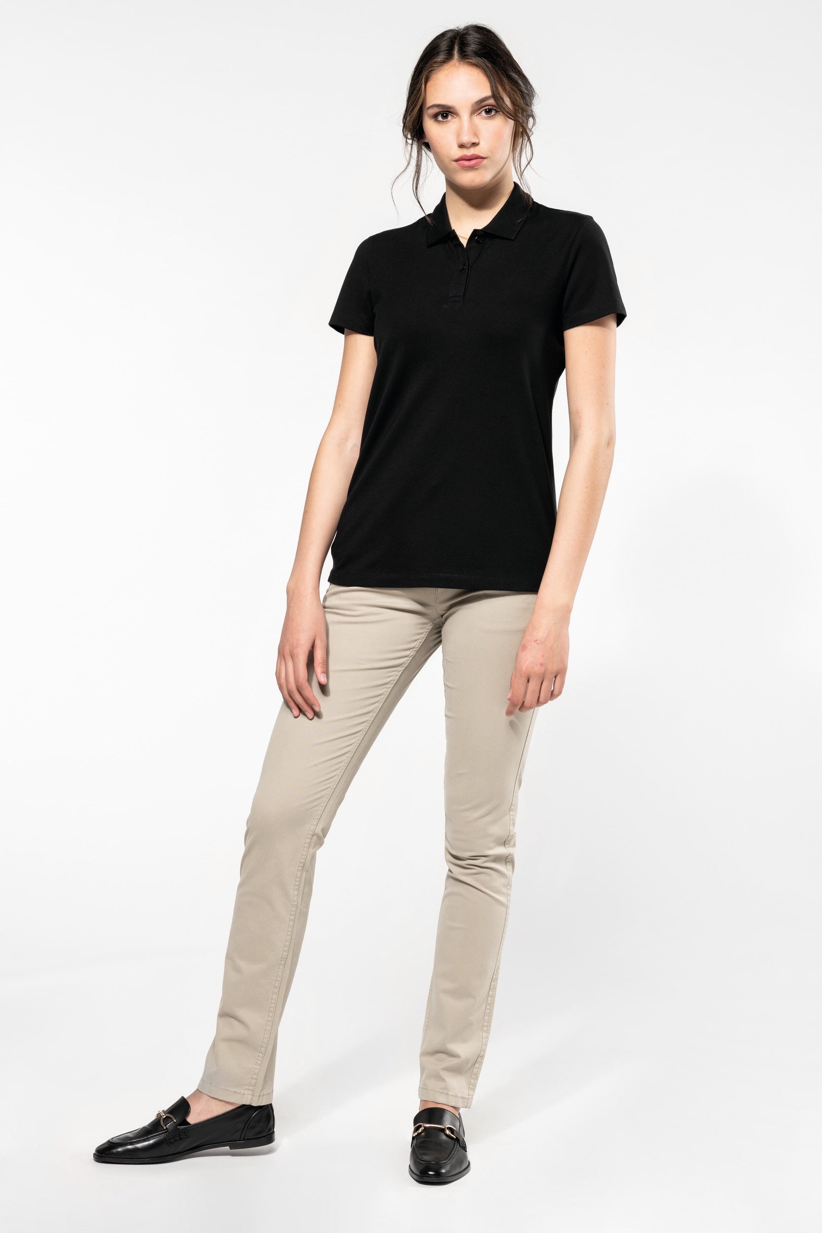 Polo Supima® manches courtes femme
